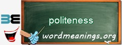 WordMeaning blackboard for politeness